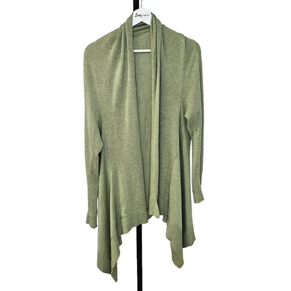 lululemon athletica Olive Green Draped Open Cardigan
